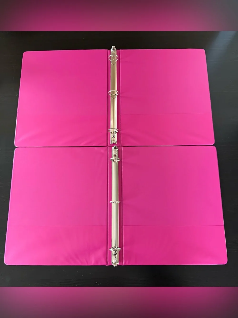 Set of 2, Fuchsia Extra Durable Clear View Binders